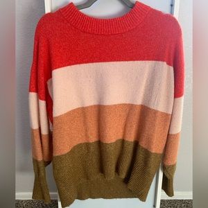 Target “A New Day” Pink/Red/Brown Colorblock Sweater Size Small